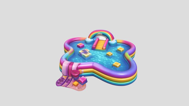 Colorful Rubber Swimming Pool (inflatable) 3D Model
