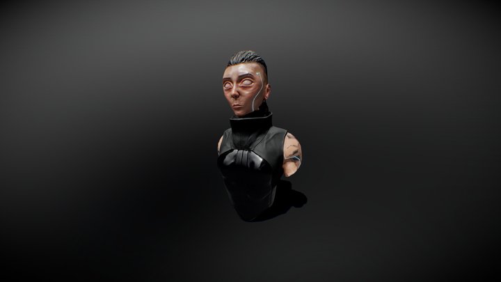 Cyberpunk Female Bust 3D Model