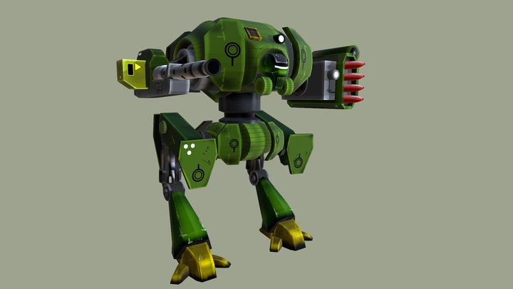 VIPER Battle Mech w/ Missile Launcher & HMG 3D Model
