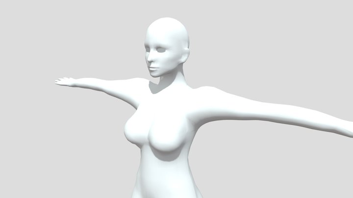 Female Body Retopoed 3D Model