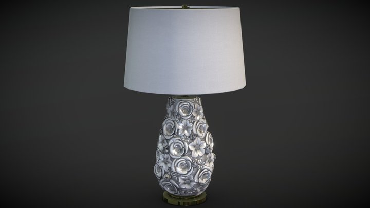 Alice Porcelain Flower Table Lamp 3D Model