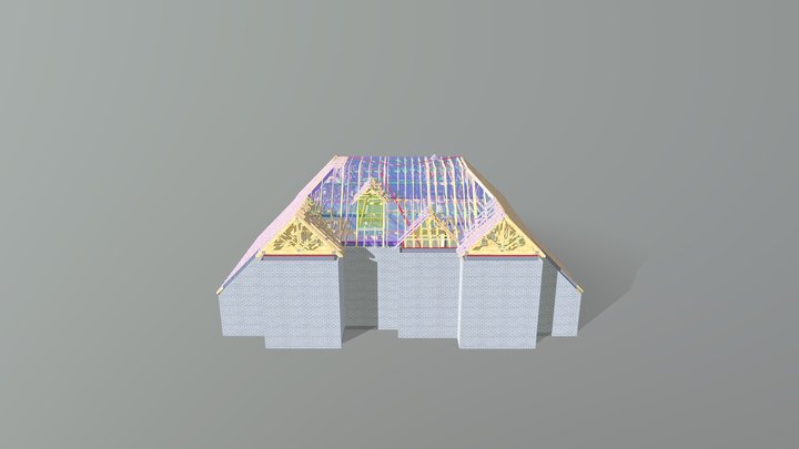 135968 - Flat Top Attic Trusses with Catslide 3D Model