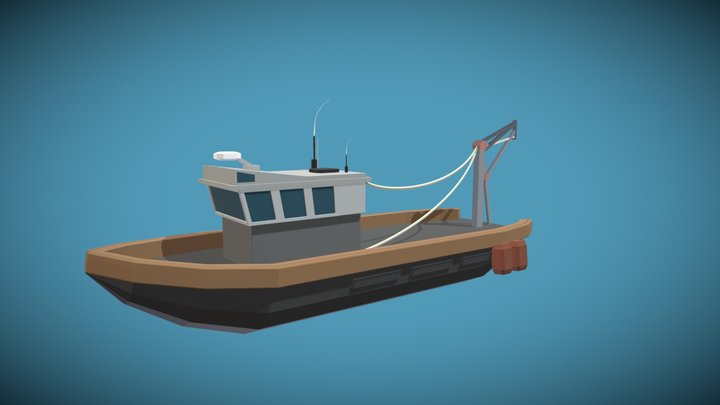 Fishing Boat (low poly style) 3D Model