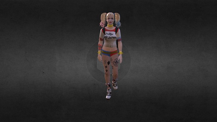 Harley Quinn Walking 3D Model