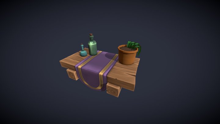 Hand Painted Mage Table 3D Model