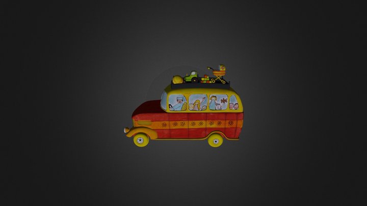 Bus Sculpture Drawings 3D Model