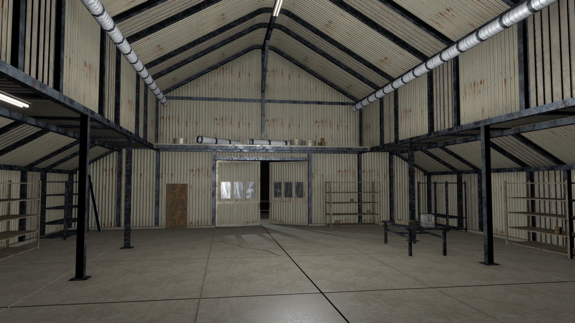 Empty Warehouse Building - Buy Royalty Free 3D model by jimbogies