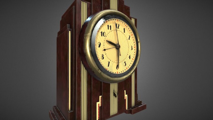 Art Deco Telechron Electrolarm Clock 3D Model