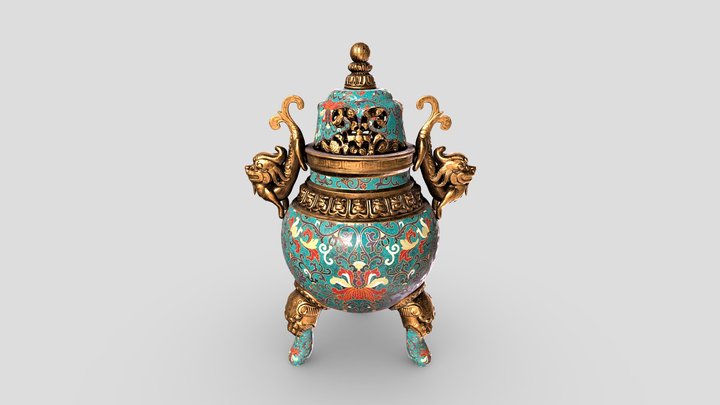 Cloisonne Enamel Tripod Censer – Free 3D Model STL
