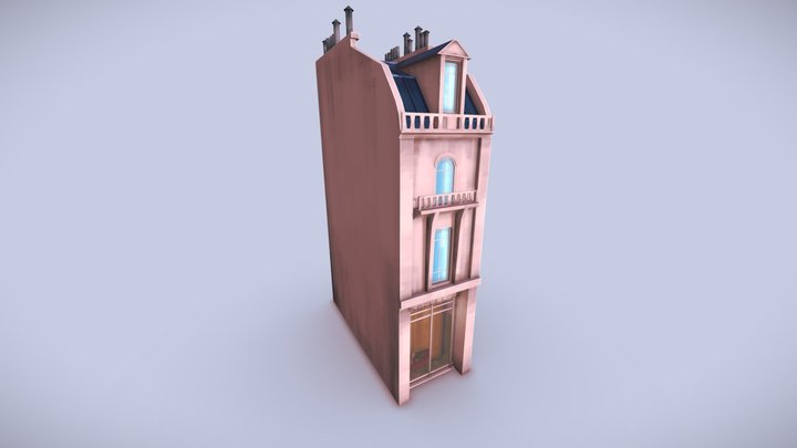 Stylized Haussmannian building 3D Model