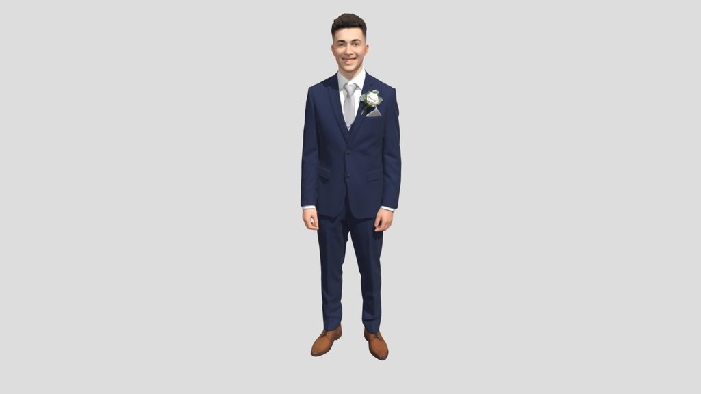 Groom in Navy Suit