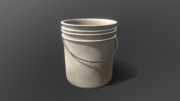 Old Upcycled 5 Gallon Paint Bucket 3D Model