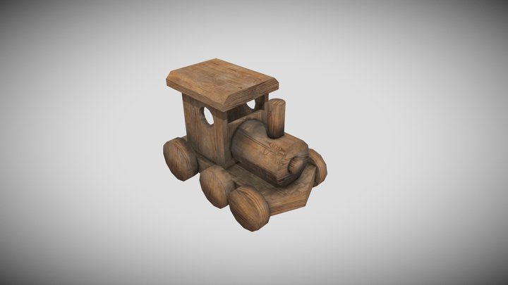 Wooden toy train 3D Model