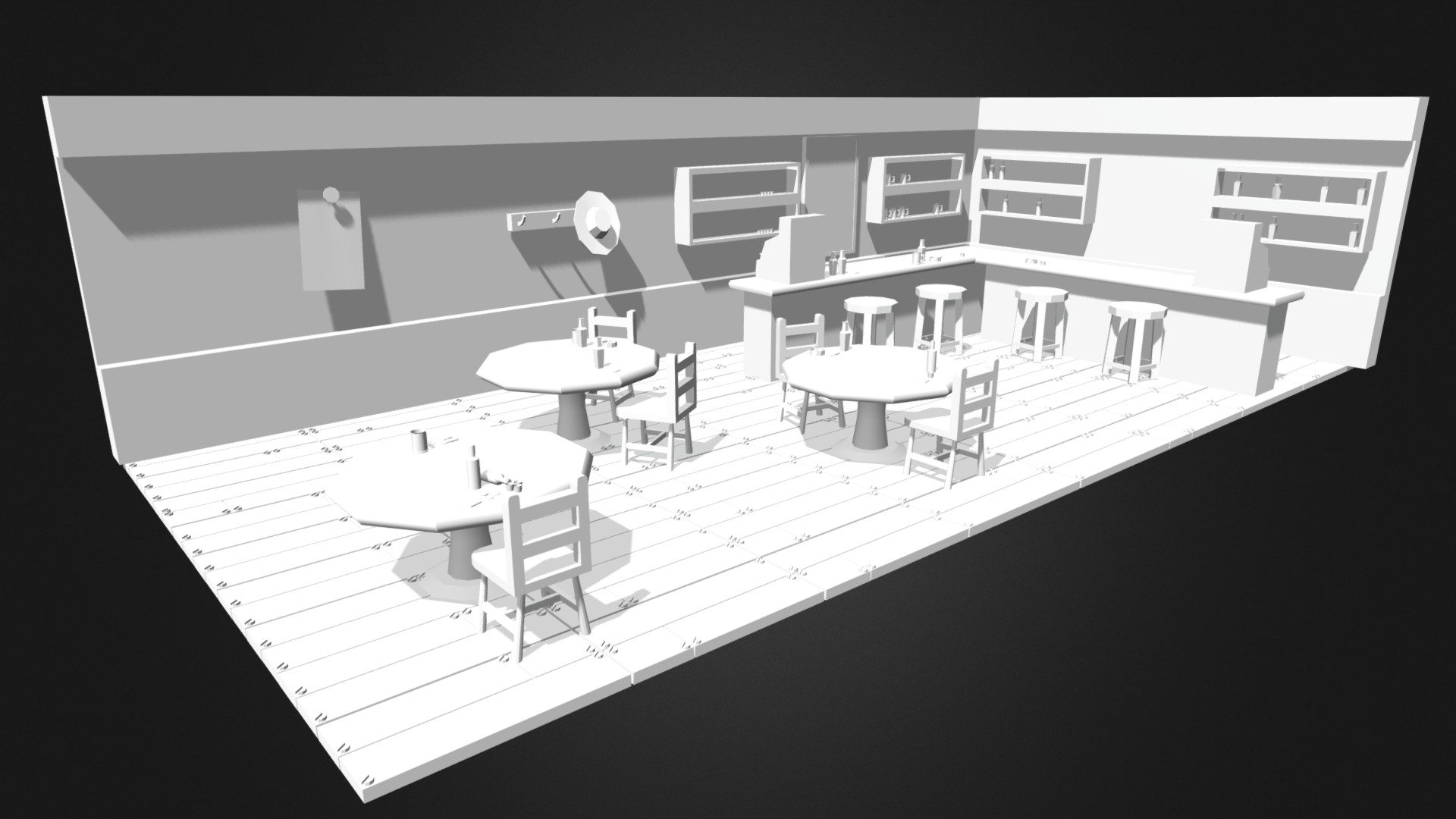 Saloon Low Poly (2nd Layout)
