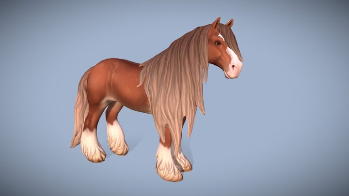 Chestnut Horse 3D Model