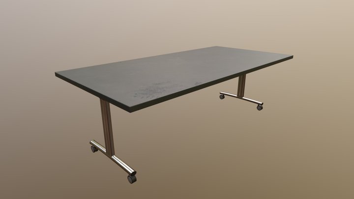 Desk Table With Wheels 3D Model