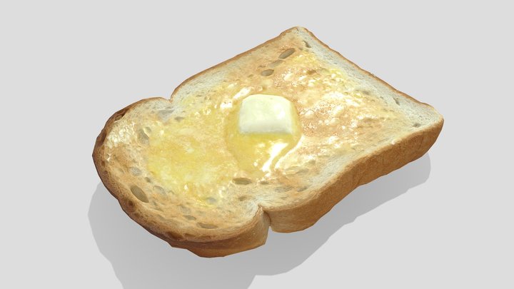 Buttered toast 3D Model