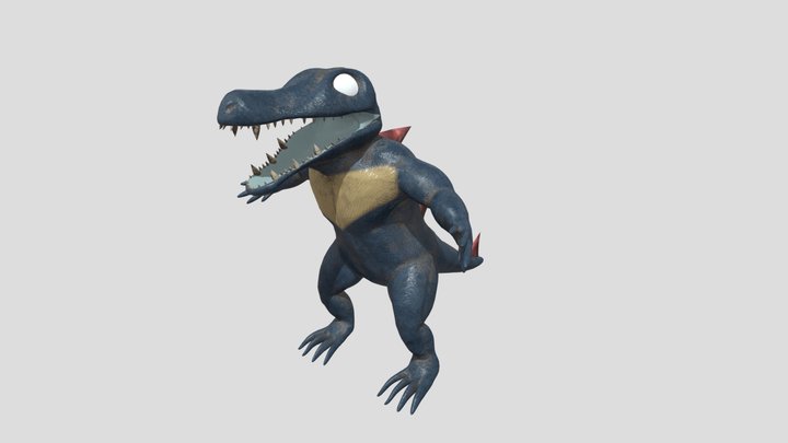 Realistic Totodile 3D Model