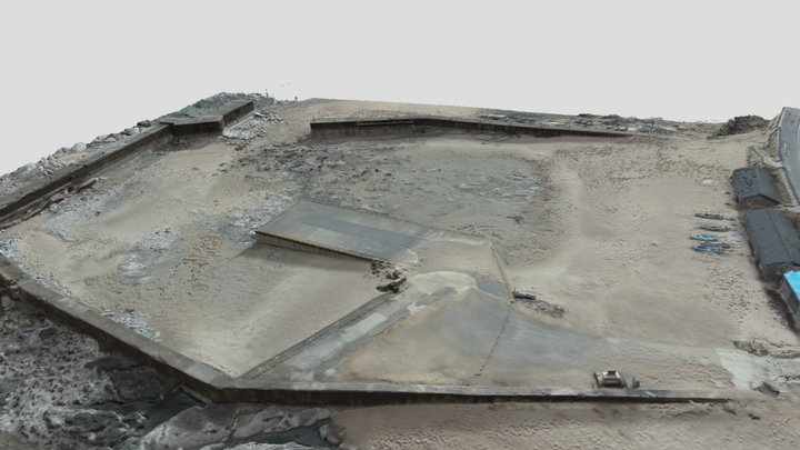 Crustal uplift at Kuroshima Port in Ishikawa 3D Model