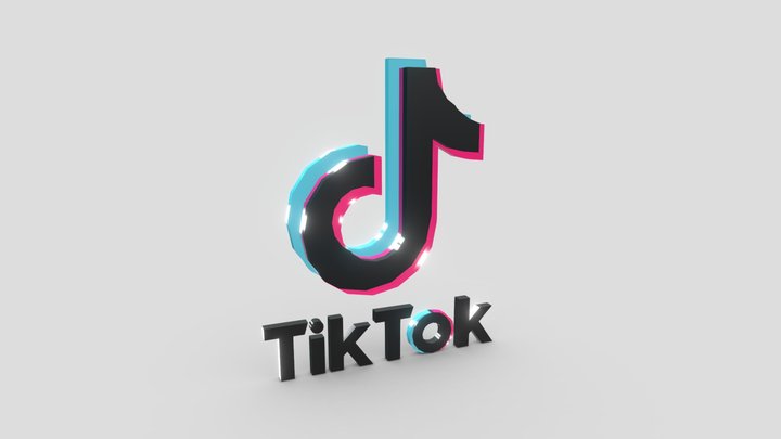 Low Poly TikTok 3D Logo 3D Model