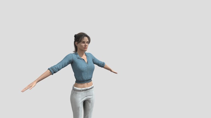 Hight Quality Realistic Girl Character 3D Model