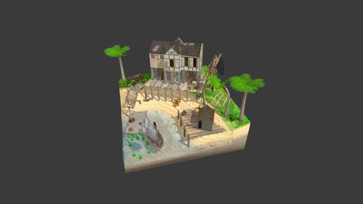 DAE Diorama - By the ocean 3D Model