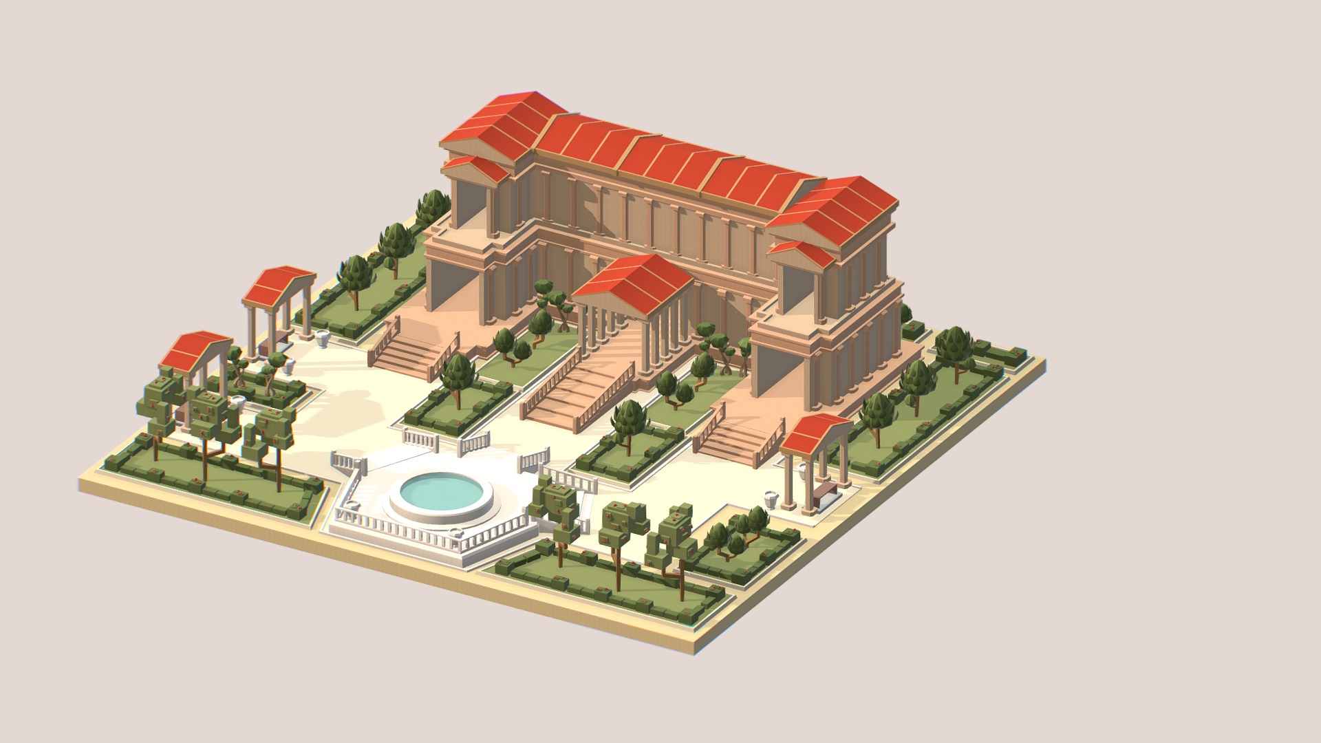 3D model Greece Ethnic Buildings 01 - This is a 3D model of the Greece Ethnic Buildings 01. The 3D model is about a model of a house.