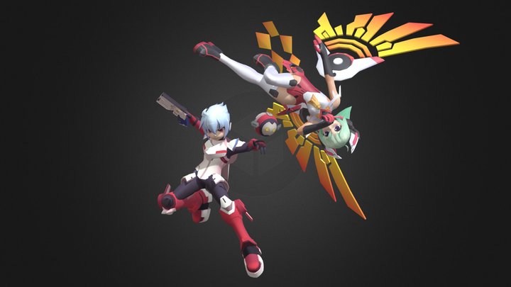 Azure Striker Gunvolt 2 x Mmxdive 3D Model