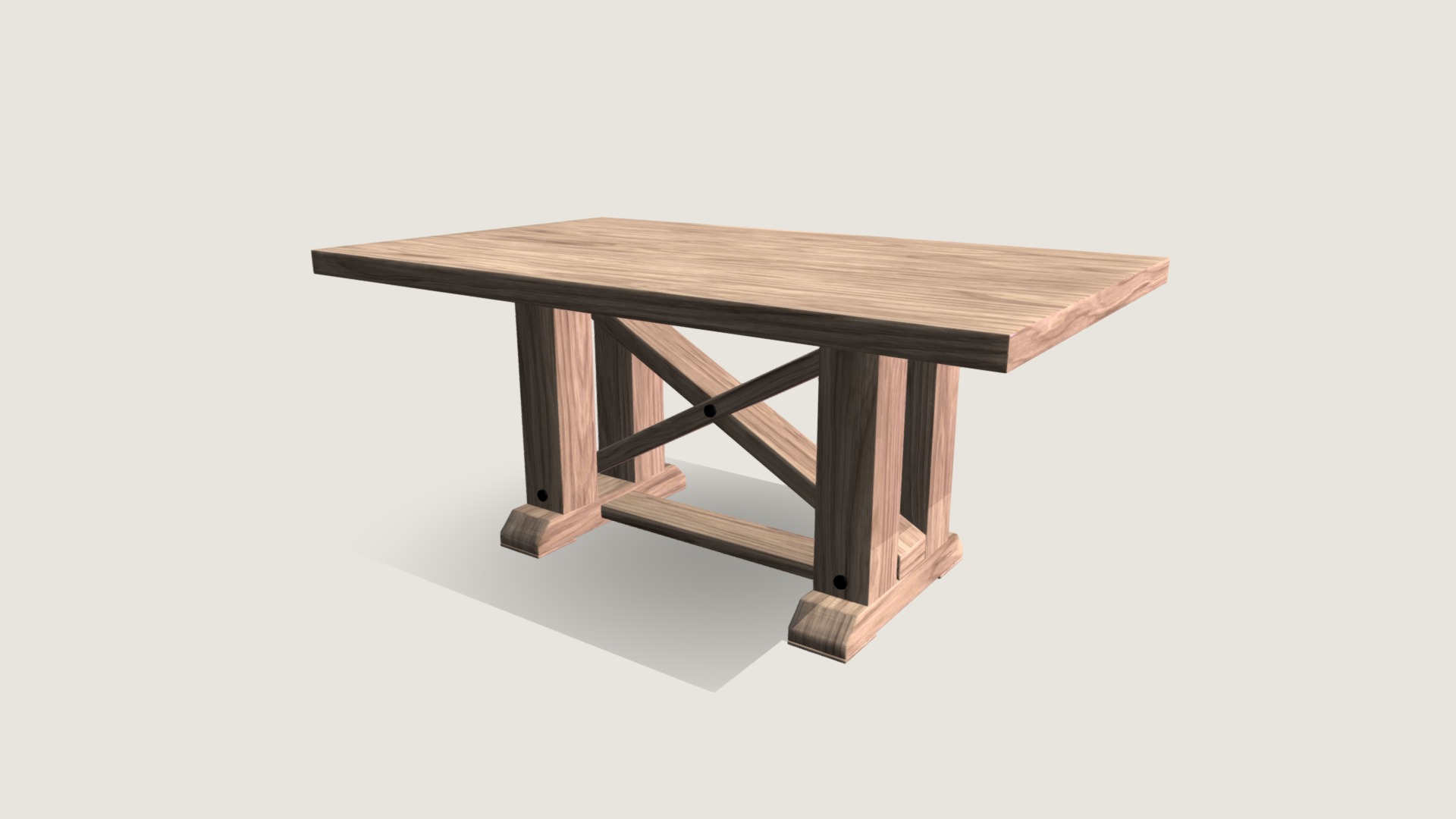 3D model Minimalistic Table - This is a 3D model of the Minimalistic Table. The 3D model is about a wooden table with a white background.