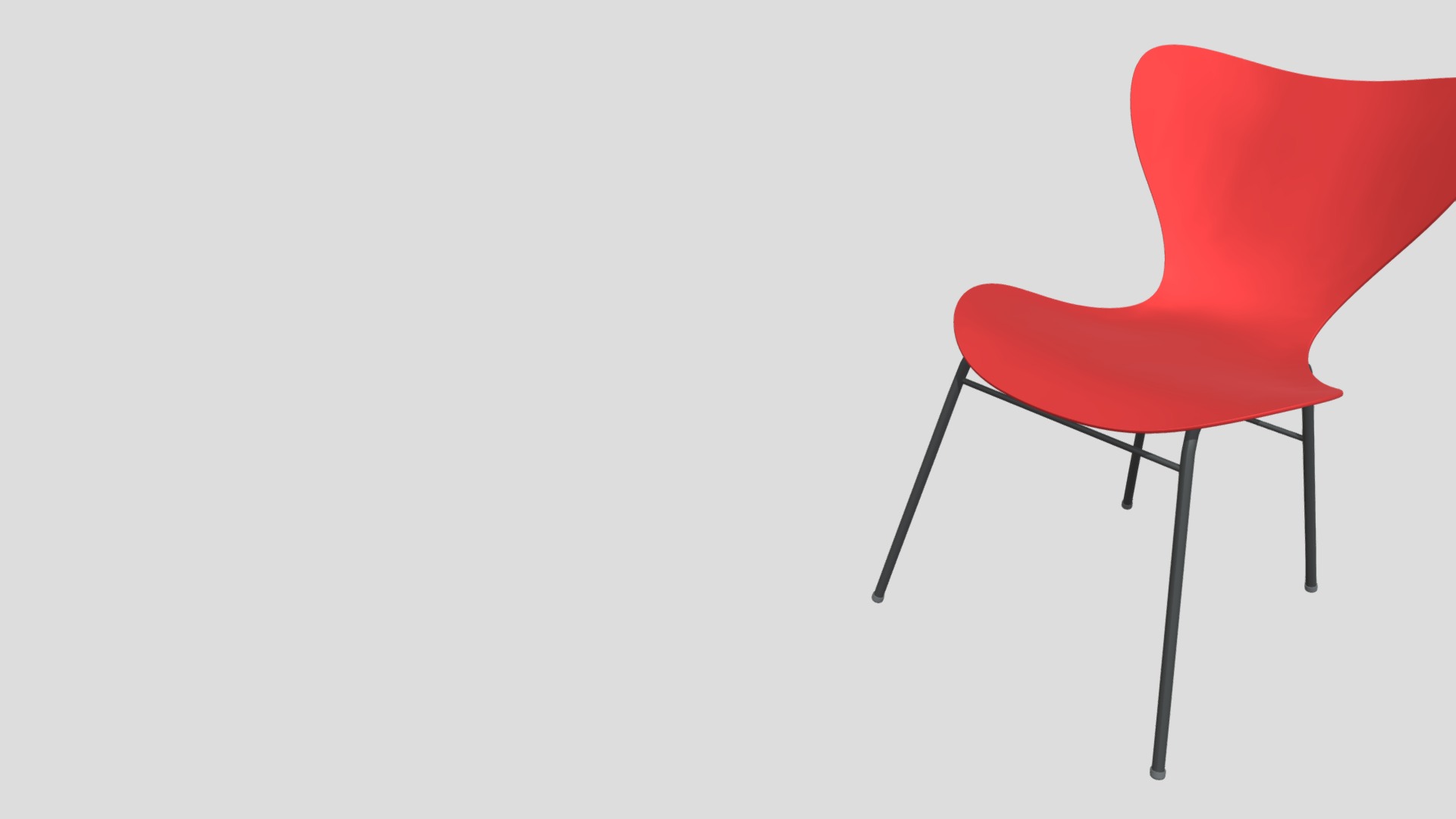 3D model Chair 1 - This is a 3D model of the Chair 1. The 3D model is about a red chair with a black back.
