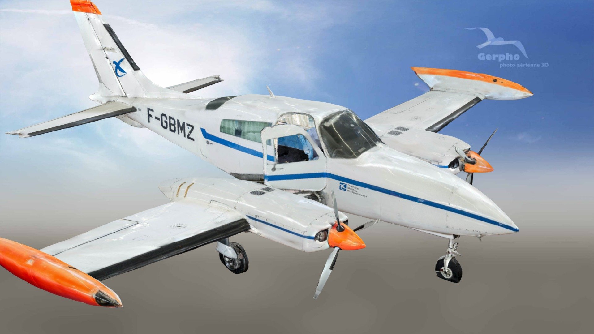 Cessna 310 F-GBMZ (inside & outside) - 3D model by Gerpho 3D