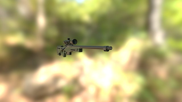 AWP Sniper Rifle Lowpoly model 3D Model