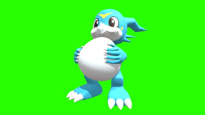 Veemon Pumps Up His Belly! 3D Model