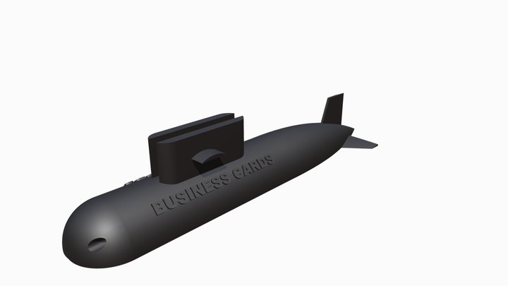 SUBMARINE DESKTOP BUSINESS CARD HOLDER 3D Model