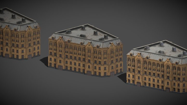 Moscow Building in 3 LOD 3D Model