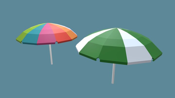 Parasol lowpoly - beach umbrella 3D Model