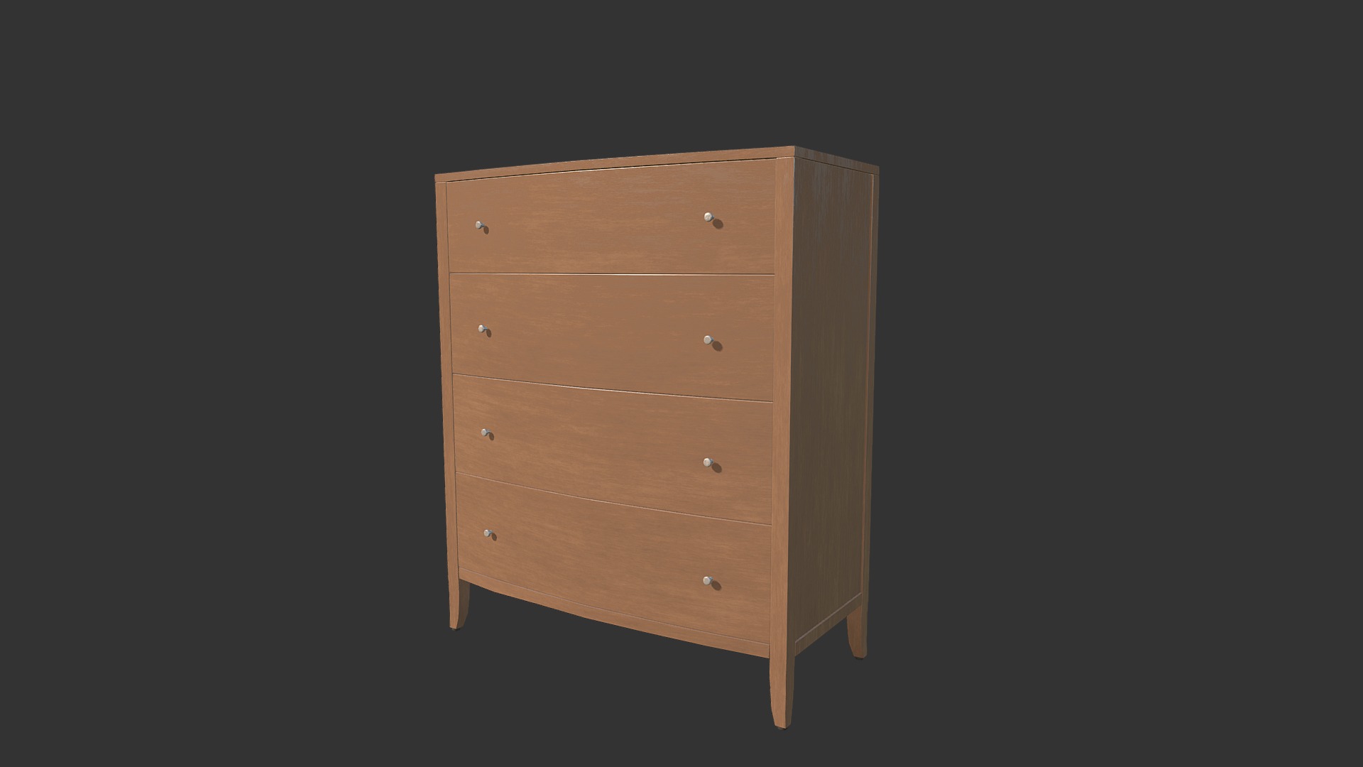 3D model Commode High Classic - This is a 3D model of the Commode High Classic. The 3D model is about a wooden cabinet with drawers.