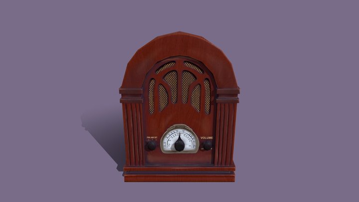Realistic Vintage Radio 3D Model