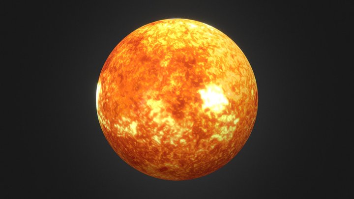Sun with 2K Textures 3D Model