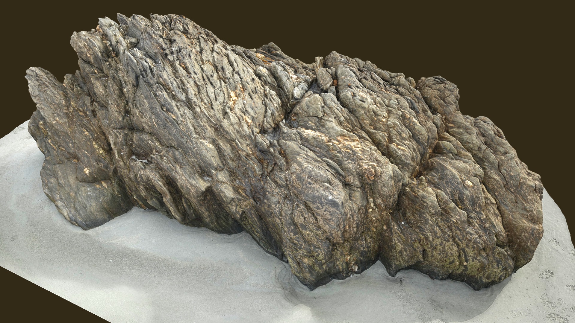 3D model Beach & rock, again ! - This is a 3D model of the Beach & rock, again !. The 3D model is about a large rock with a hole in it.