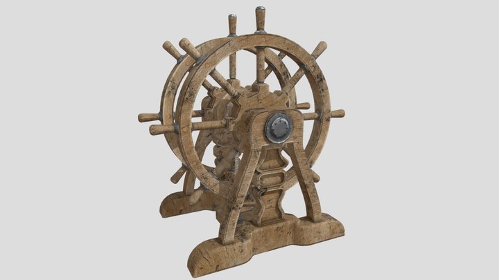 Ship Steering Wheel 3D Model