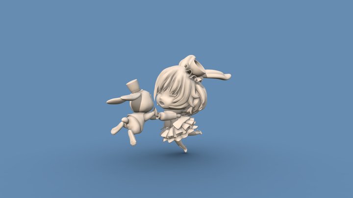 Cartoon Girl 3D Model