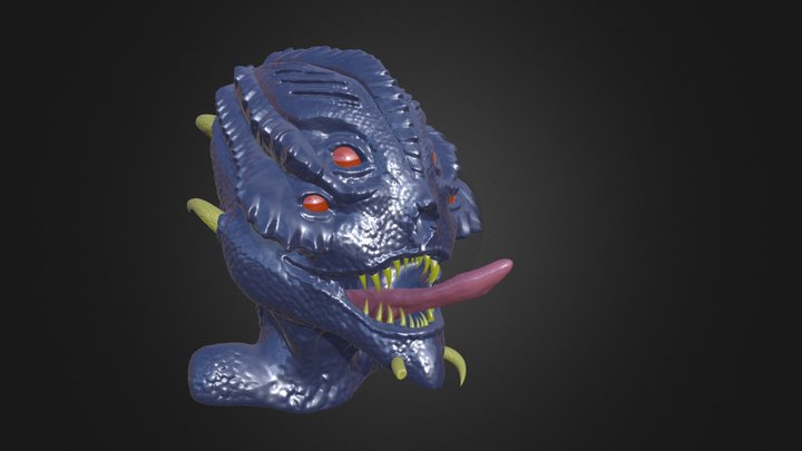 Alien Demon Bust 3D Model