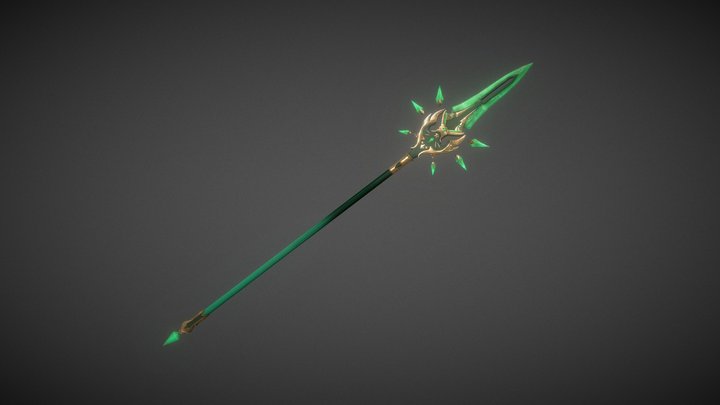 Primodial Jade Winged-Spear 3D Model