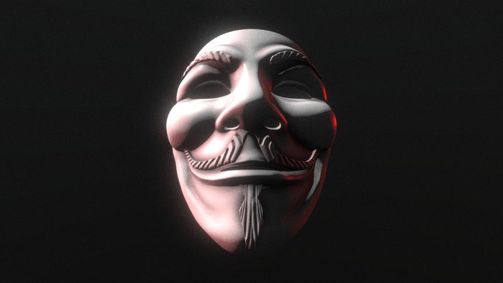 V Mask V For Vendetta Printable STL 3D Model