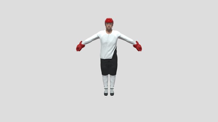 Hockey Player 3D Model