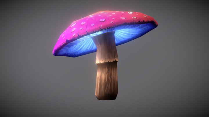 Low poly mushroom 3D Model