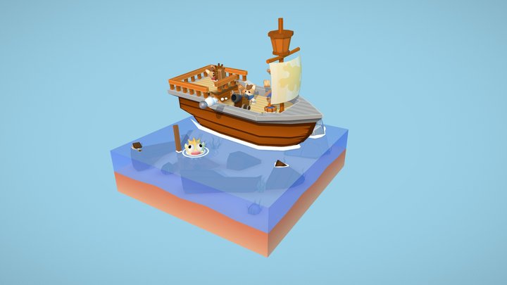 Pirate Corgis 3D Model