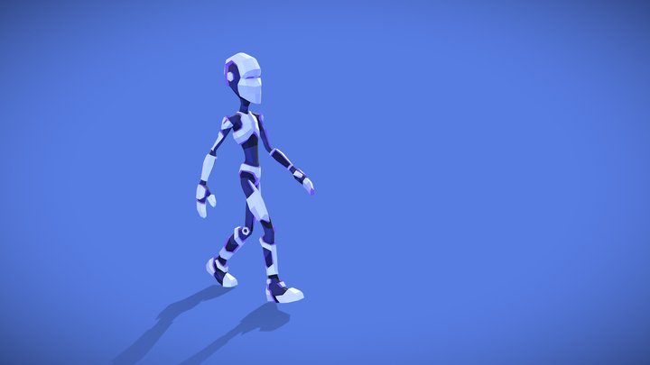 Low Poly Humanoid Robot 3D Model