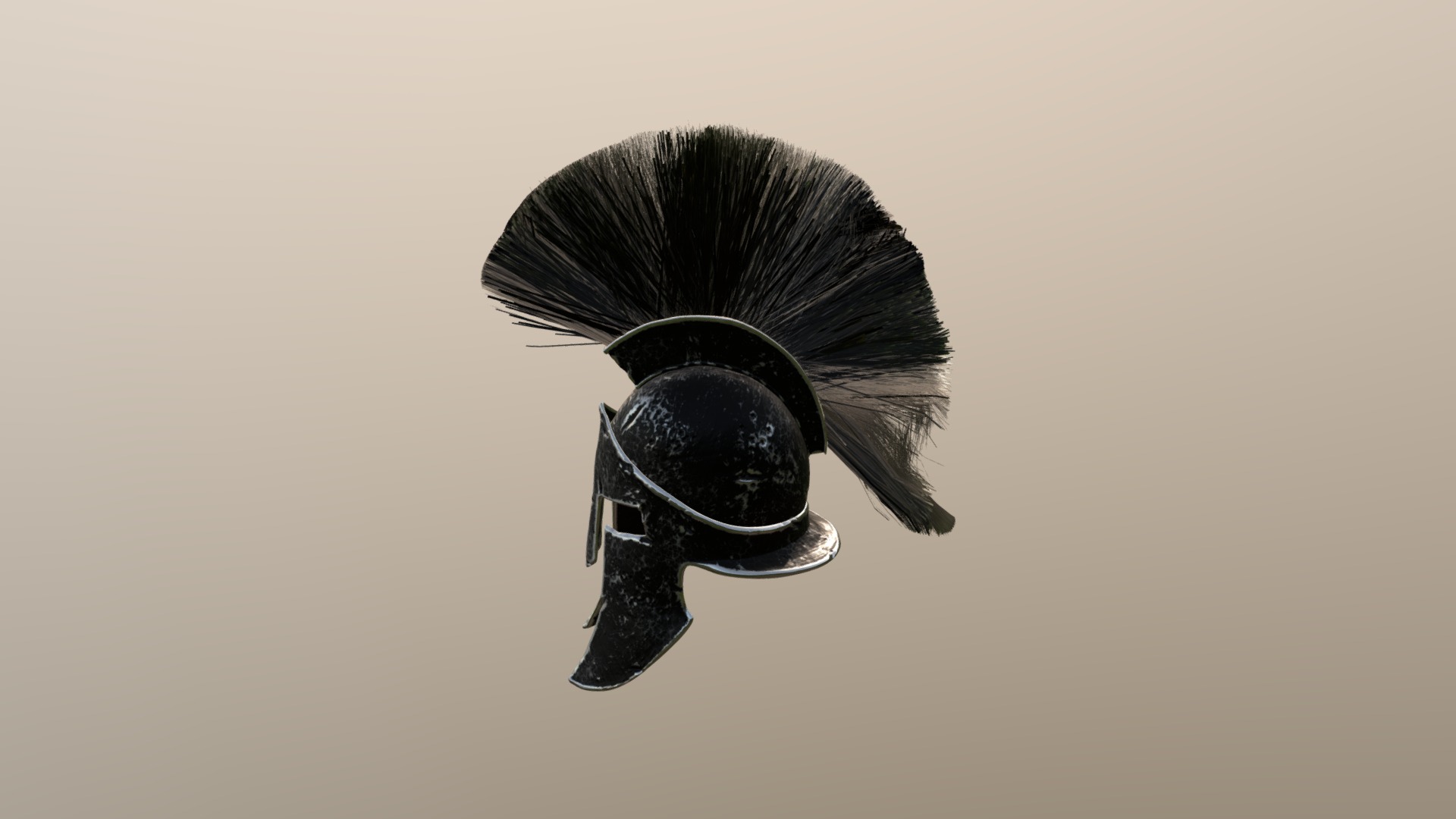 3D model HELMET - This is a 3D model of the HELMET. The 3D model is about a black feather on a white background.